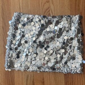 Edikted Silver Sequin Skirt